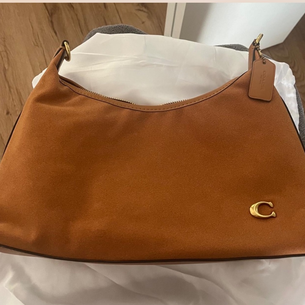 Coach Juliet Shoulder Bag in suede with gold hardware